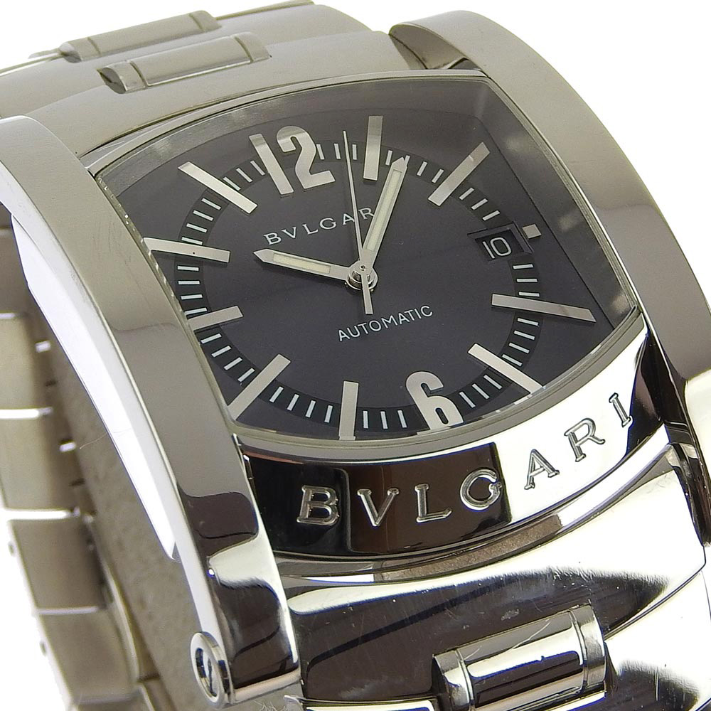 【BVLGARI】ブルガリ アショーマ ダイヤインデックス AA44S ステンレススチール シルバー 自動巻き メンズ シルバーシェル文字盤 腕時計