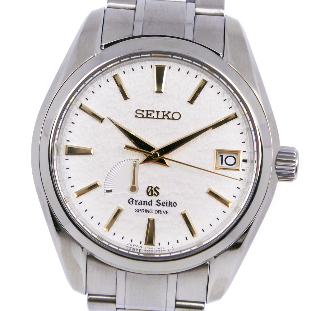 【SEIKO】セイコー ※ジャンク グランドセイコー 9R65-0BM0 SBGA101 ステンレススチール ブラック スプリングドライブ メンズ 黒文字盤 腕時計