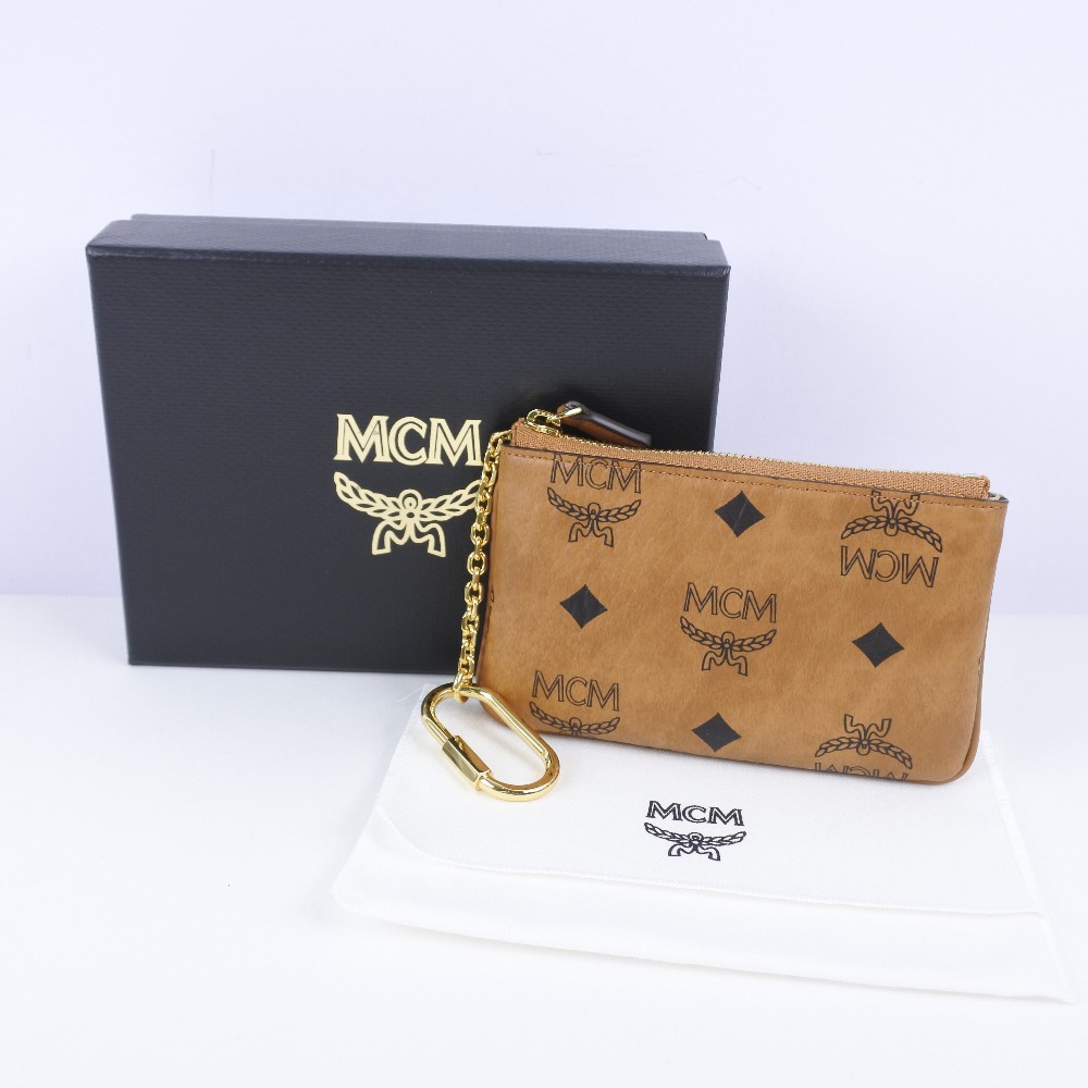 本物◇ エムシーエム 総柄 小物入れ コインケース ゴールド金具 MCM