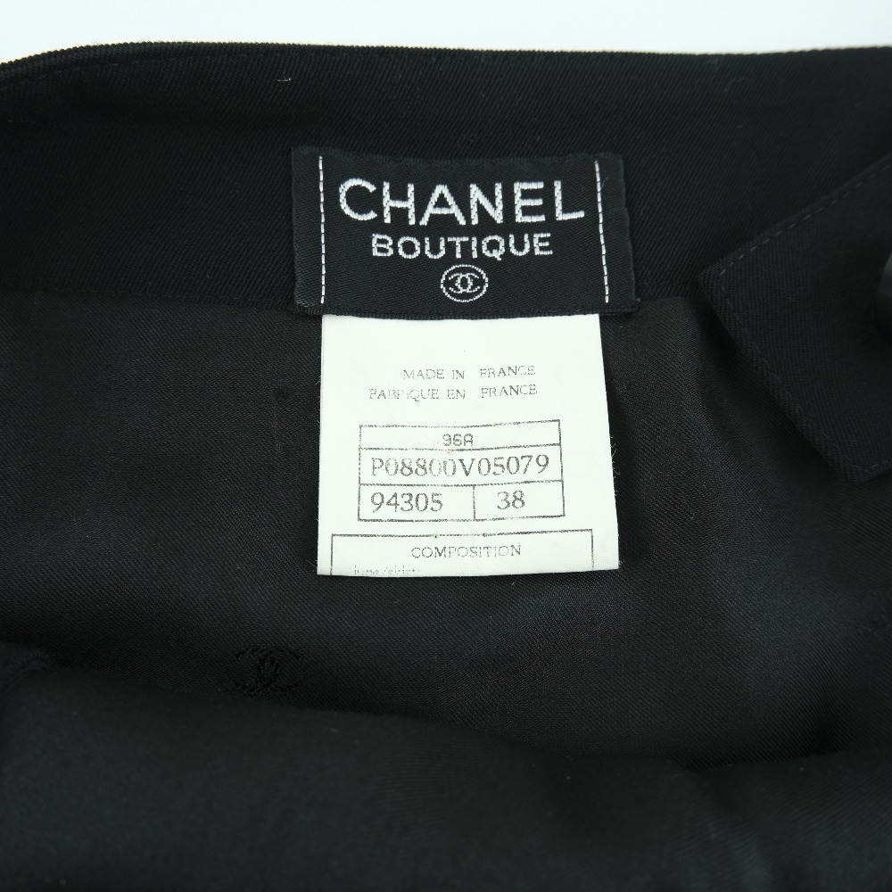 【CHANEL】シャネル P08800V05079 ウール 黒 レディース スカート