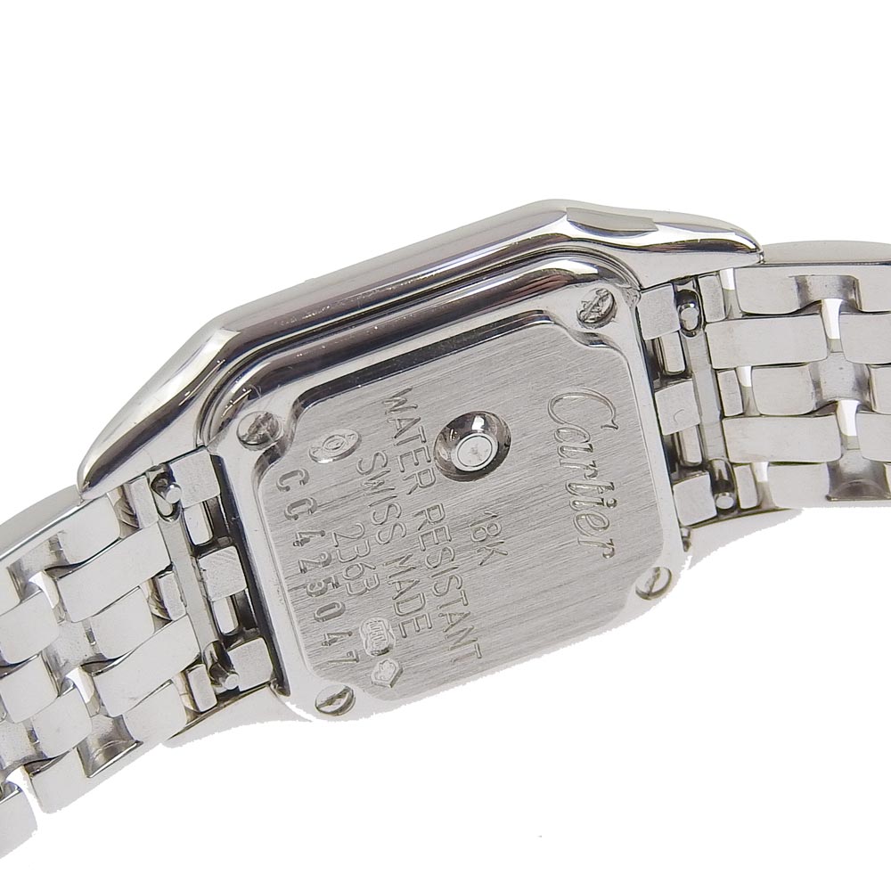 【CARTIER】カルティエ ミニパンテール ダイヤベゼル WF3210F3 K18ホワイトゴールド×ダイヤモンド クオーツ アナログ表示 レディース  シルバー文字盤 腕時計【中古】