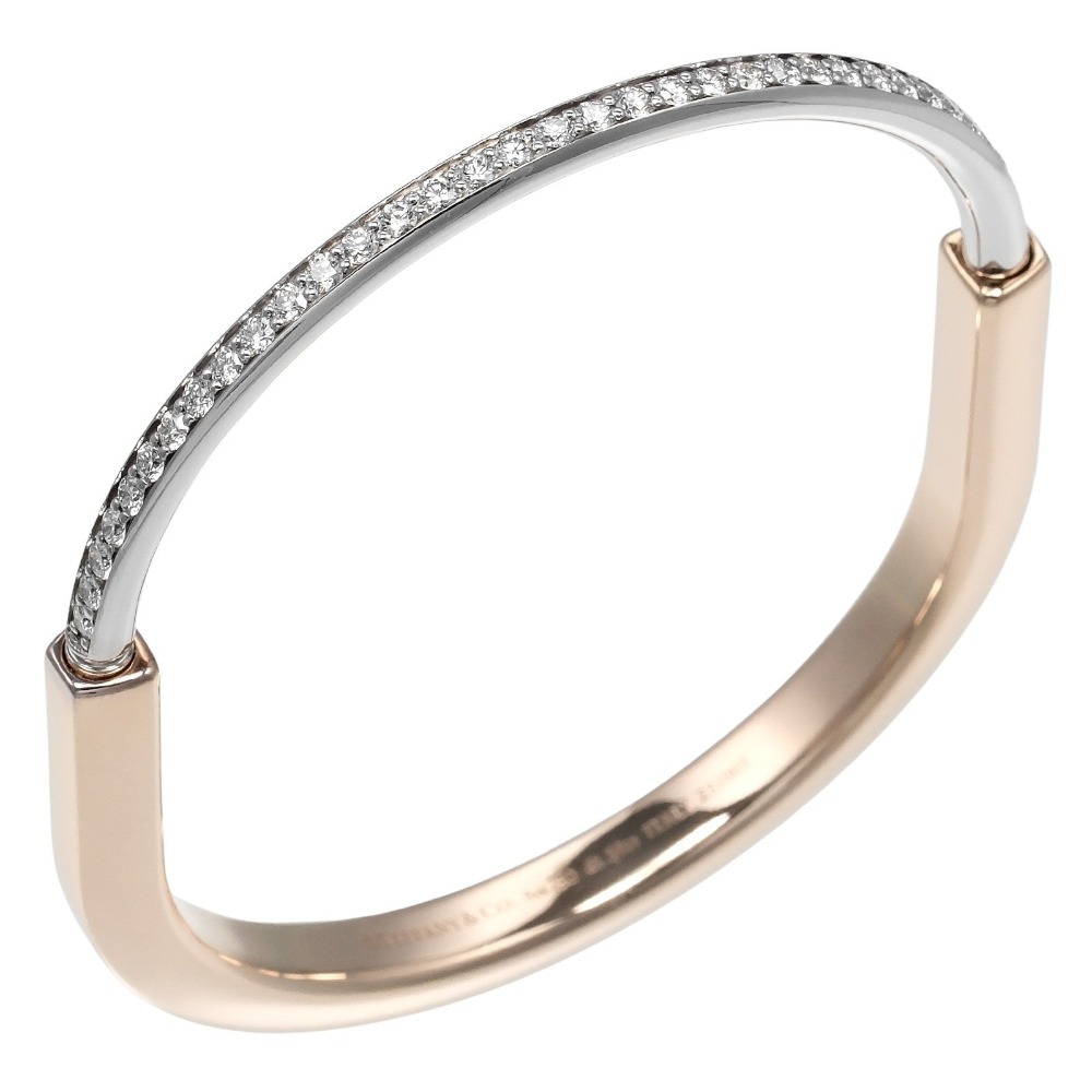 TIFFANY&Co. Lock Bracelet K18 Pink Gold/K18 white gold/diamond