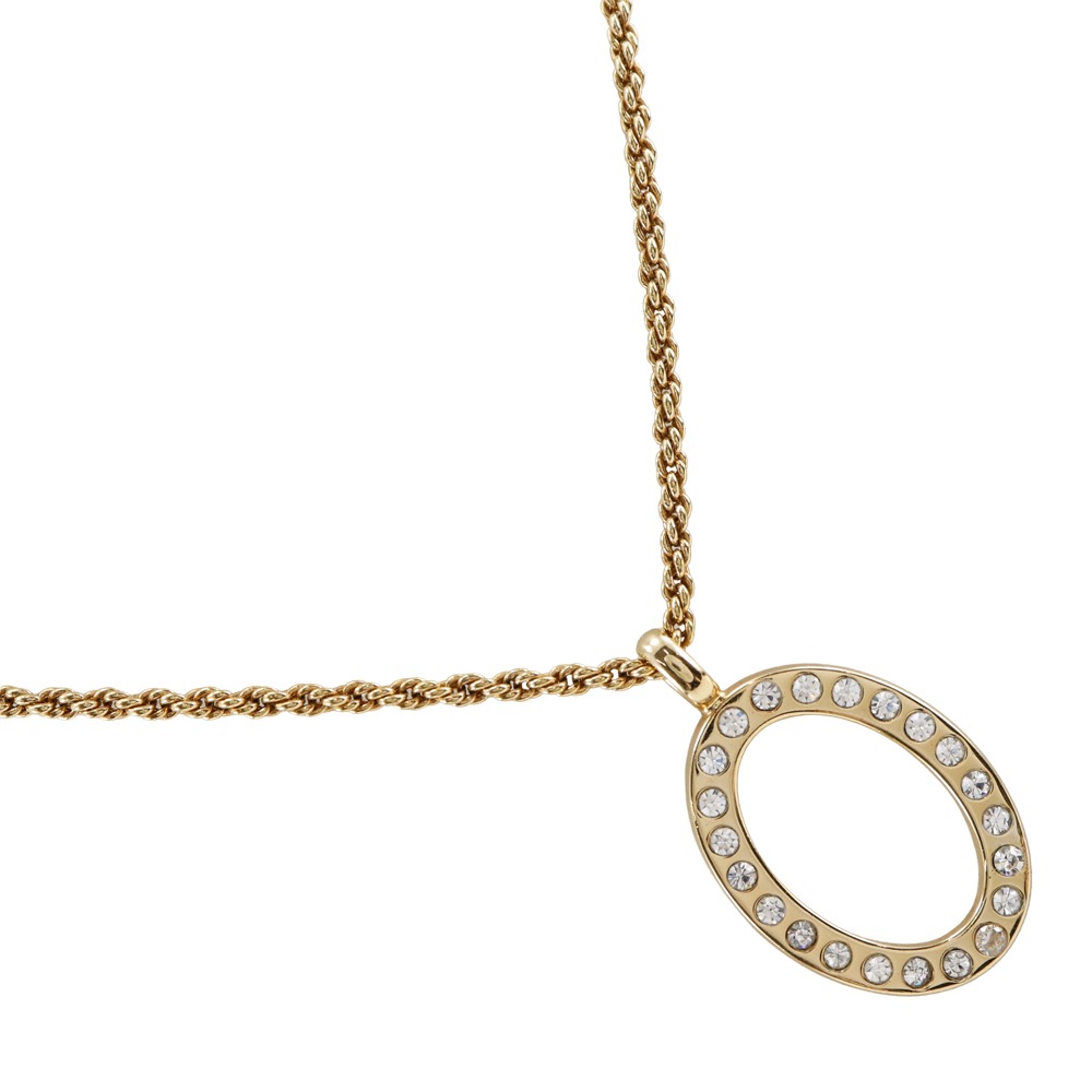 激安アウトレット Necklace Dior vintage 29.0g Gold/Rhinestone Plated Circle アクセサリー