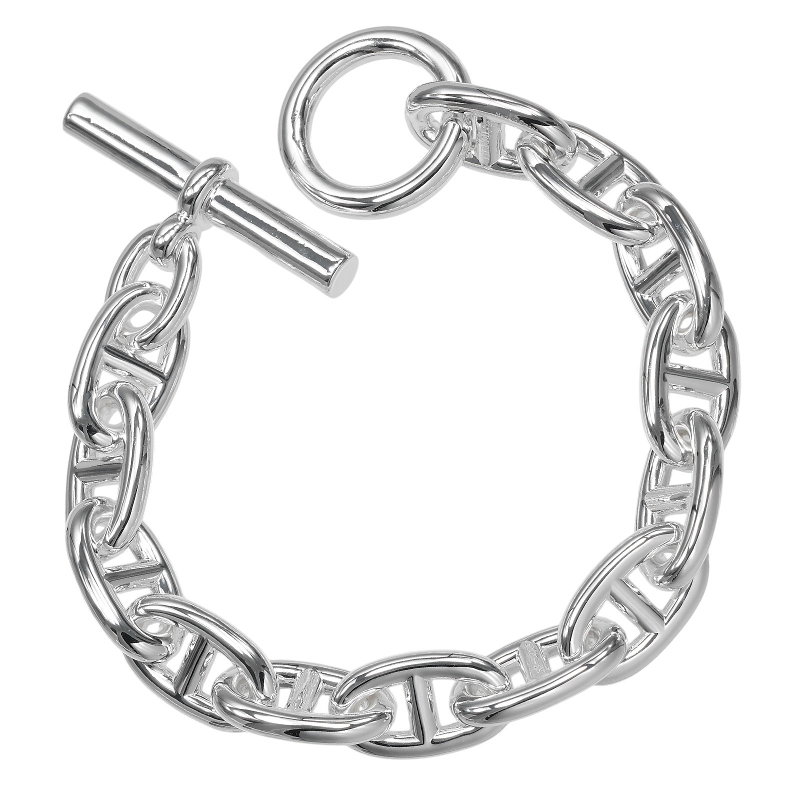HERMES Chaine d'Ancre TGM 13 links Bracelet Silver925 120.7g Women