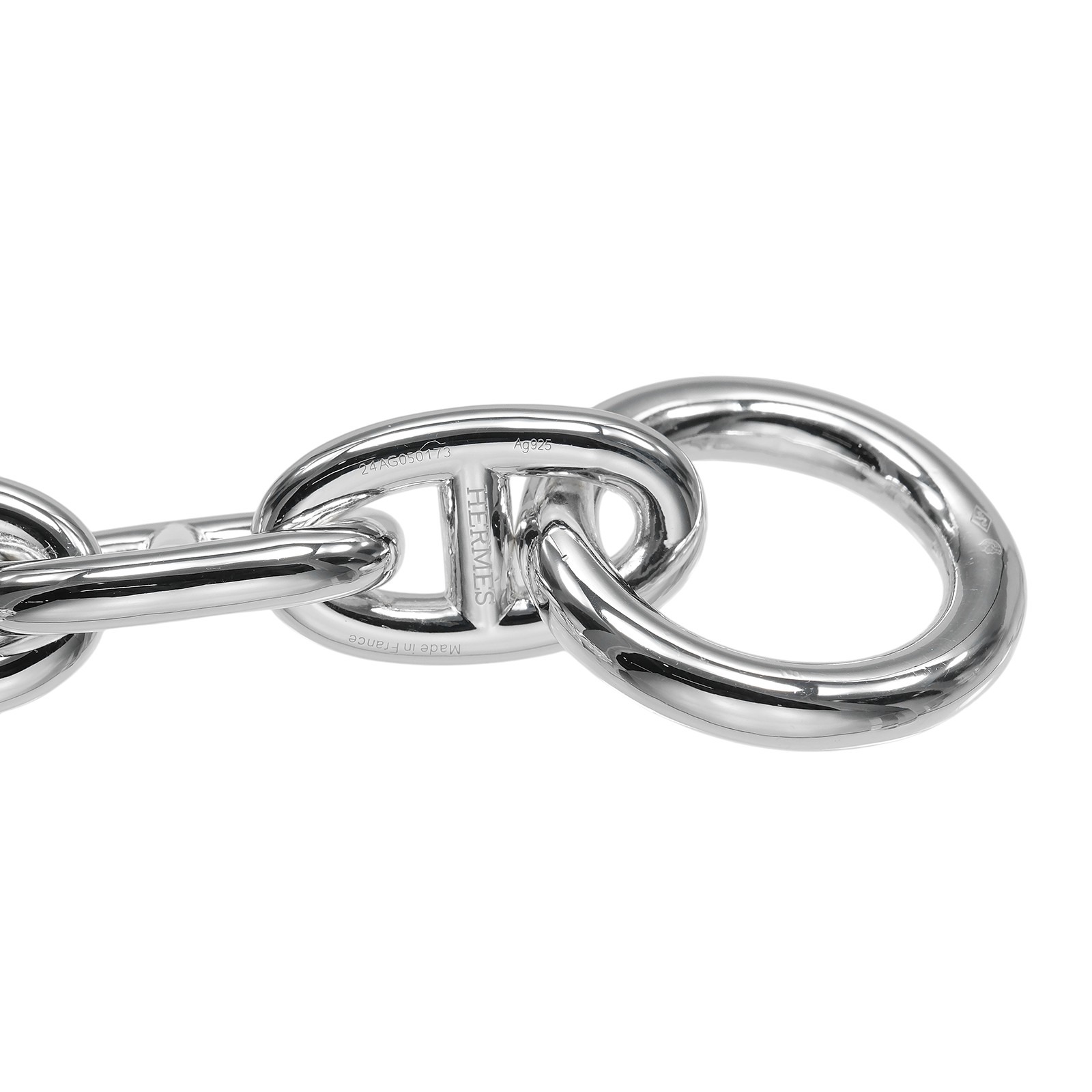 HERMES Chaine d'Ancre TGM 13 links Bracelet Silver925 120.7g Women