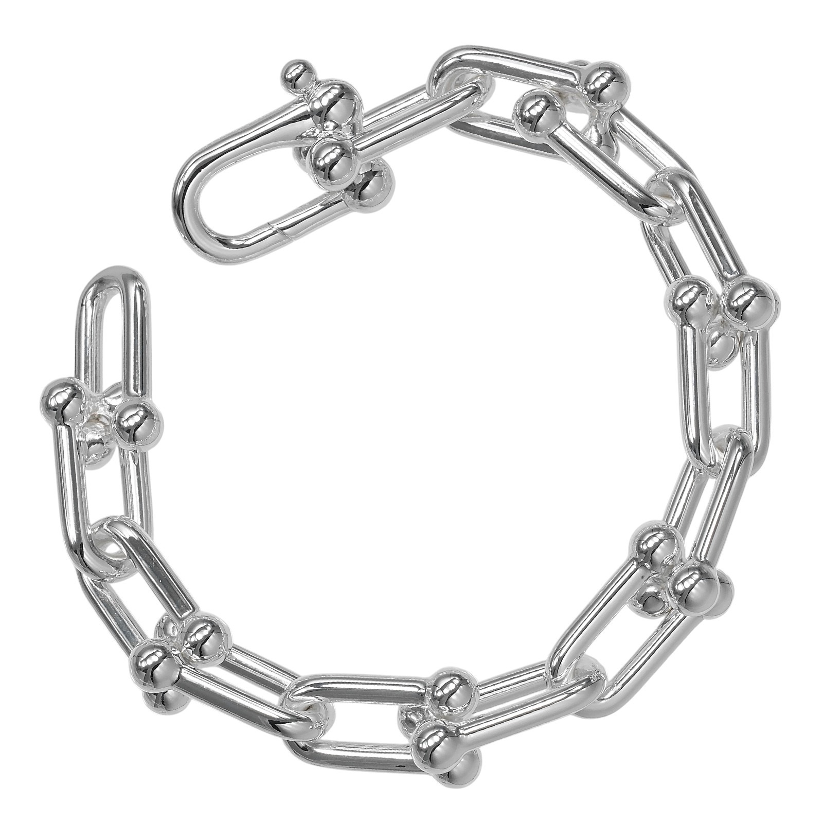 TIFFANY&Co. hardware large link Bracelet Wrist Size6.6