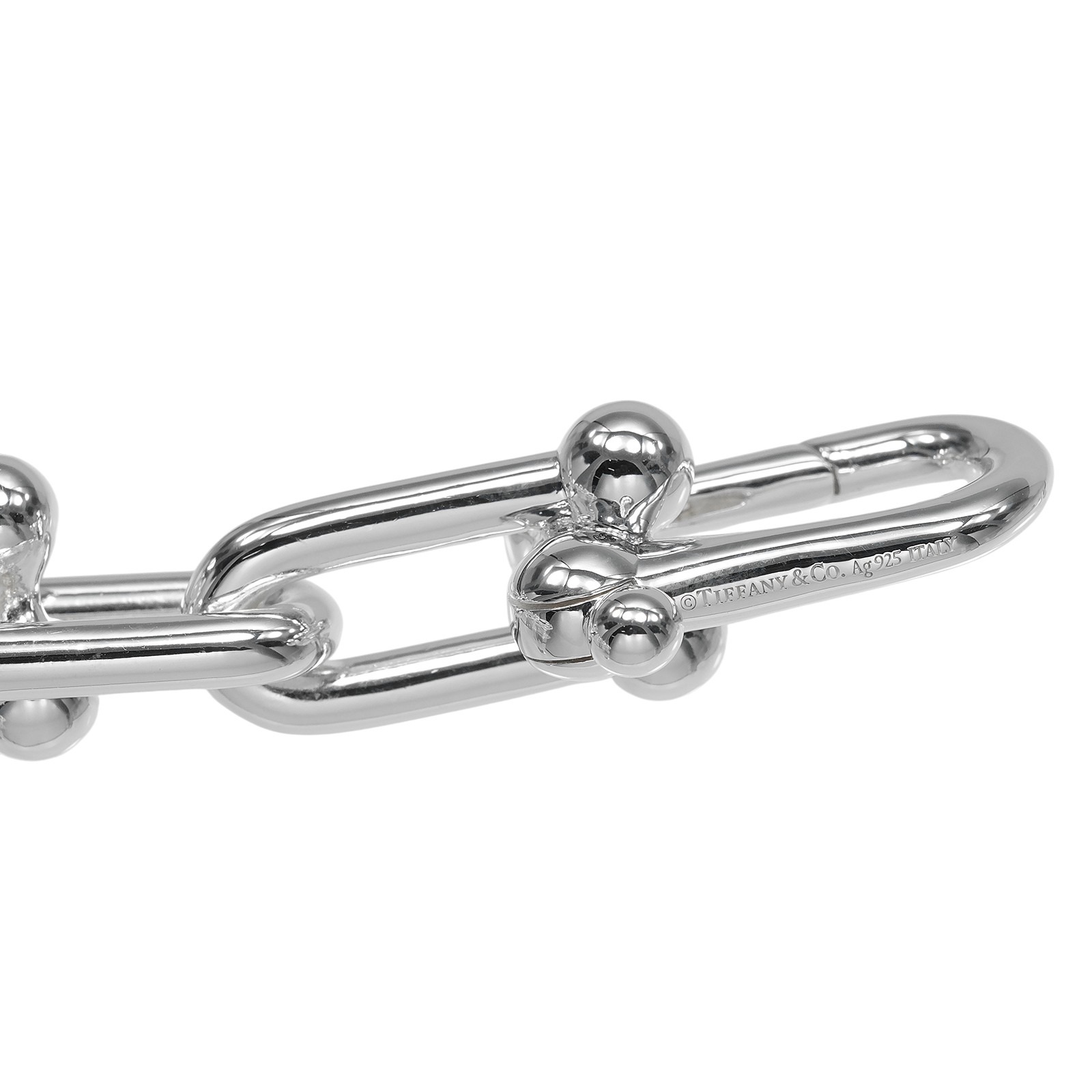 TIFFANY&Co. hardware large link Bracelet Wrist Size6.6