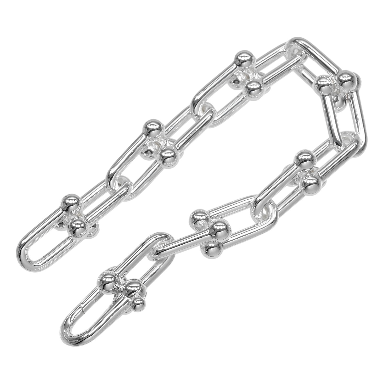 TIFFANY&Co. hardware large link Bracelet Wrist Size6.6