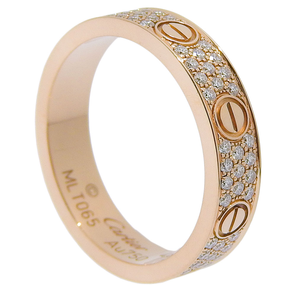 CARTIER Mini Love Ring Ring B4085848 Full pave K18 Pink Gold  display picture 1