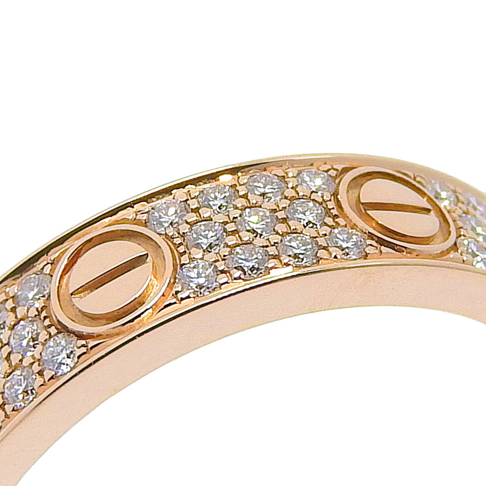 CARTIER Mini Love Ring Ring B4085848 Full pave K18 Pink Gold  display picture 1