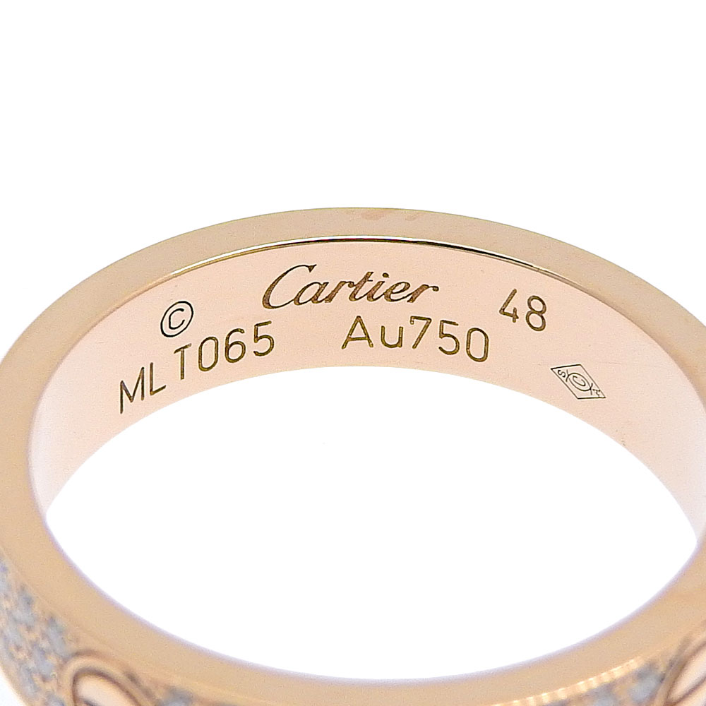 CARTIER Mini Love Ring Ring B4085848 Full pave K18 Pink Gold