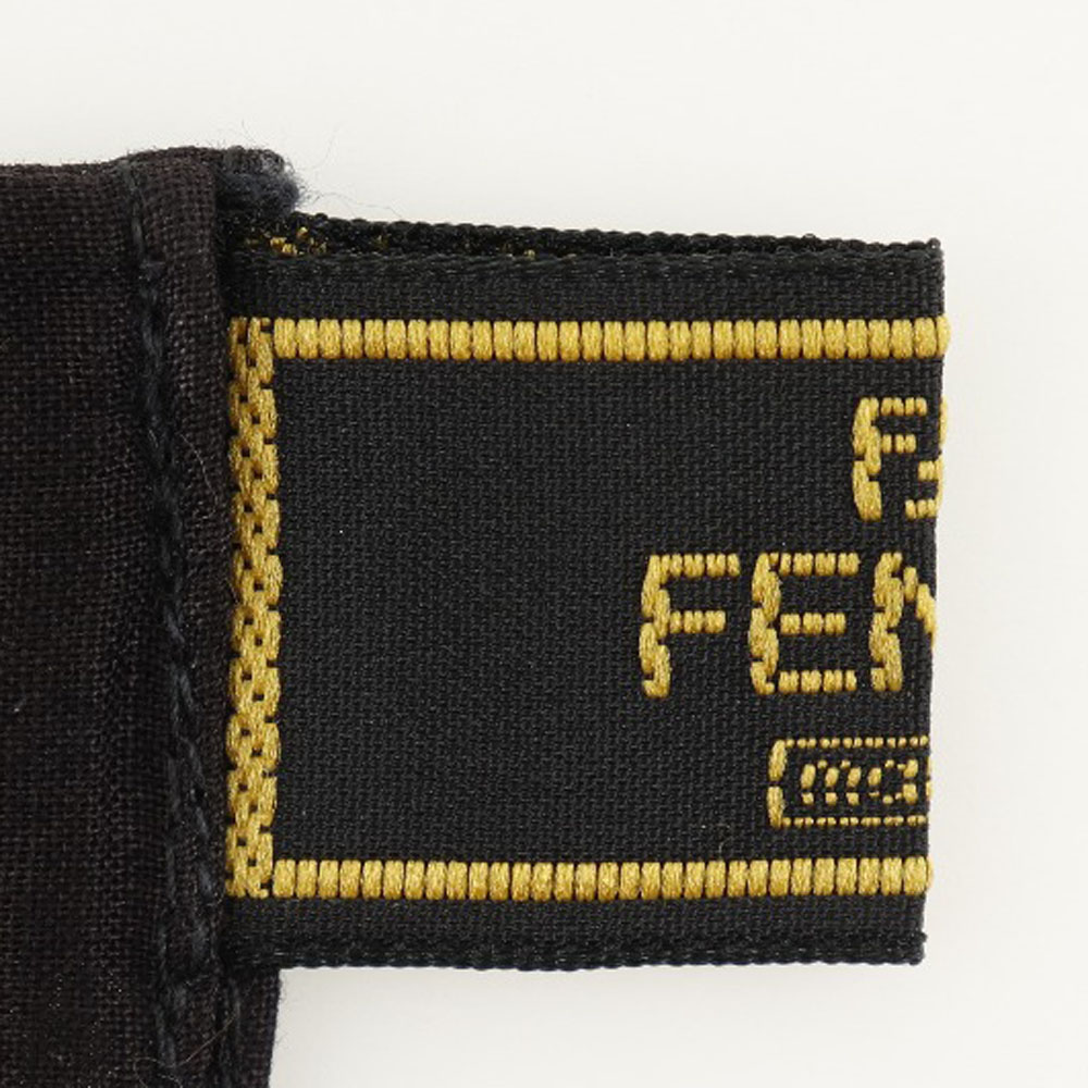 FENDI】フェンディ ロングスカーフ バッグ柄 ズッカ コットン 茶