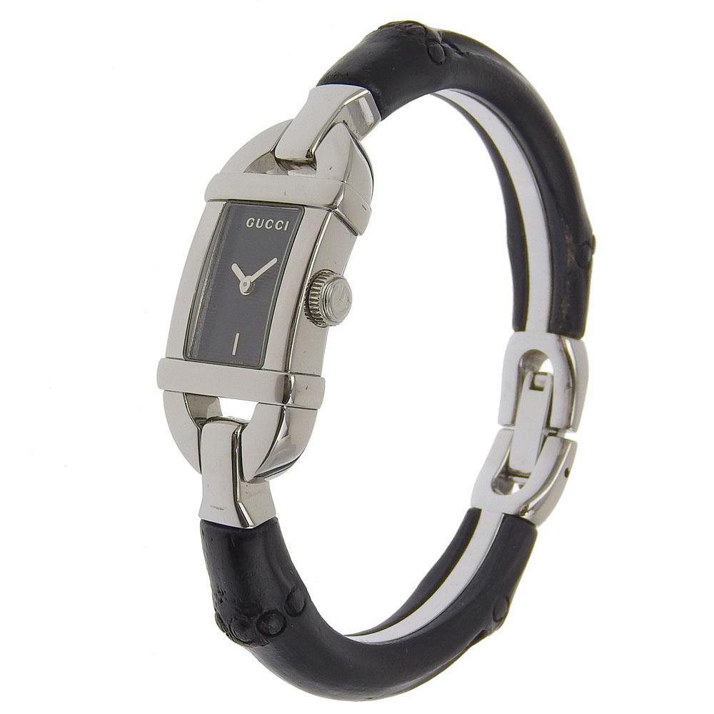 GUCCI Bangle Watches 6800L blackDial Stainless Steel/Bamboo Quartz Analog GUCCI Bangle Watches 6800L blackDial Stainless Steel/Bamboo  main image 2