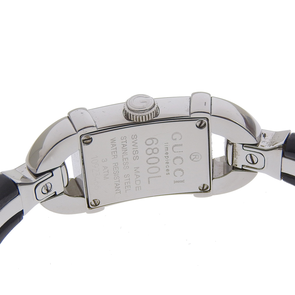 GUCCI Bangle Watches 6800L blackDial Stainless Steel/Bamboo  display picture 2