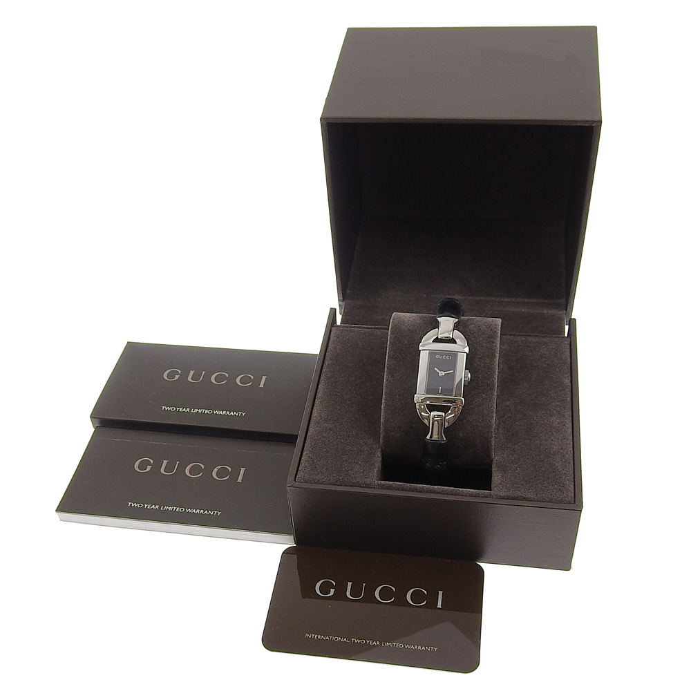 GUCCI Bangle Watches 6800L blackDial Stainless Steel/Bamboo Quartz Analog GUCCI Bangle Watches 6800L blackDial Stainless Steel/Bamboo  main image 3