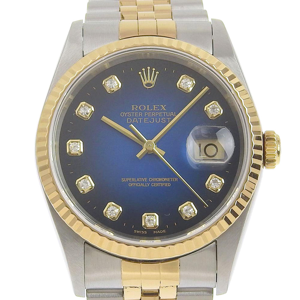 ROLEX】ロレックス デイトジャスト K番 10Pダイヤ 16233G K18イエロー