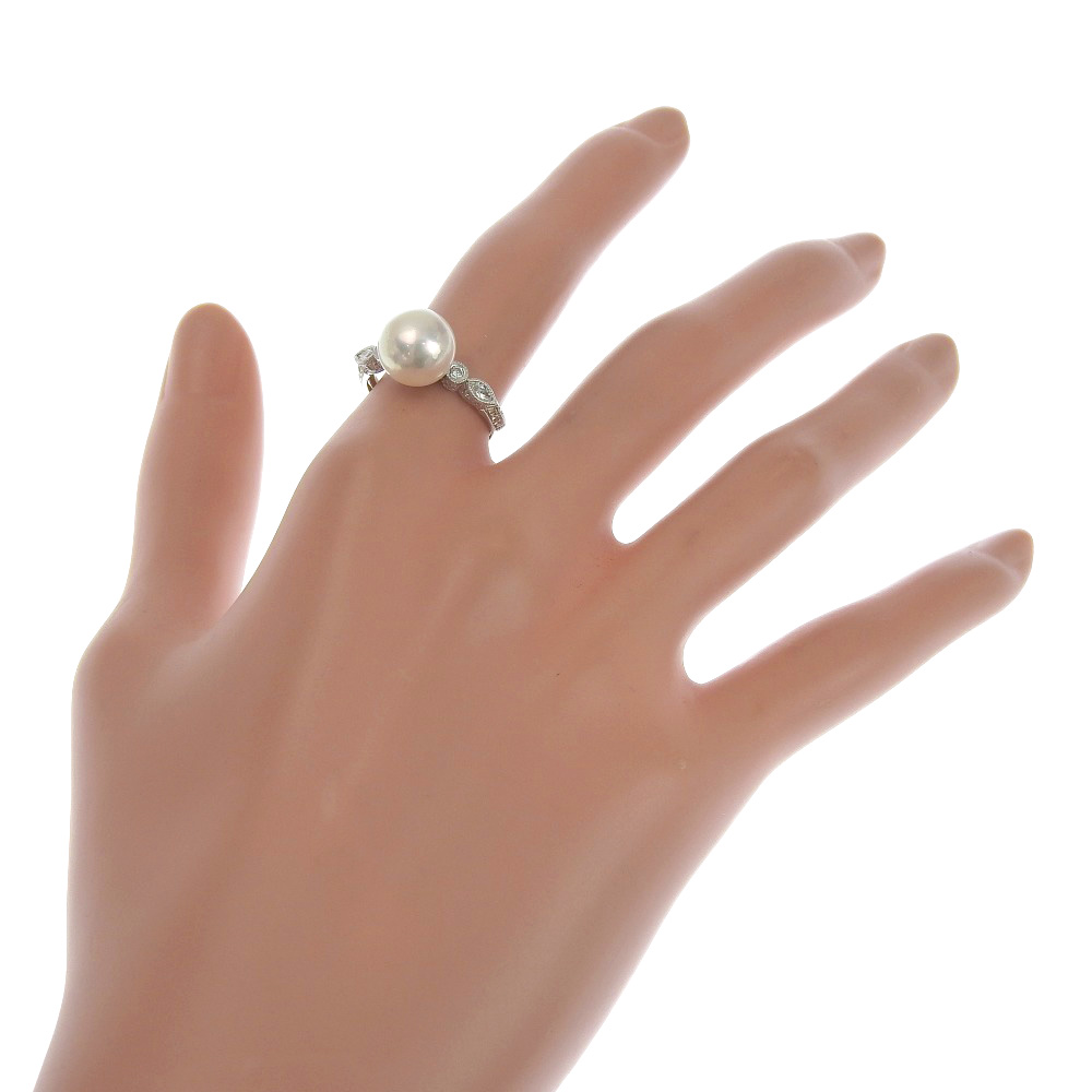 真珠10ｍｍ K18ホワイトゴールド×パール×ダイヤモンド 12号 レディース リング・指輪