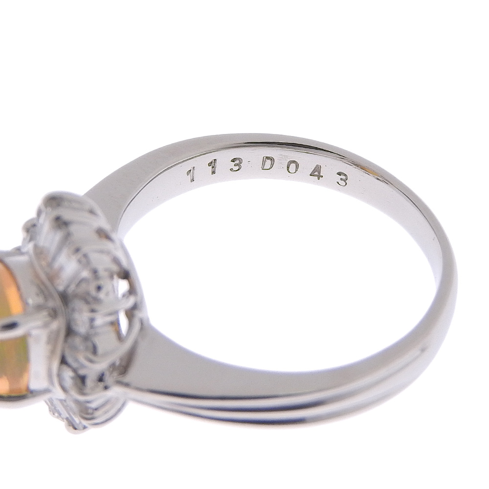 Pt900プラチナ×オパール×ダイヤモンド 11.5号 D0.43 レディース リング・指輪