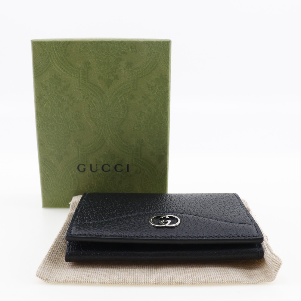 GUCCI】グッチ インターロッキングG 739425 レザー 黒 ユニセックス