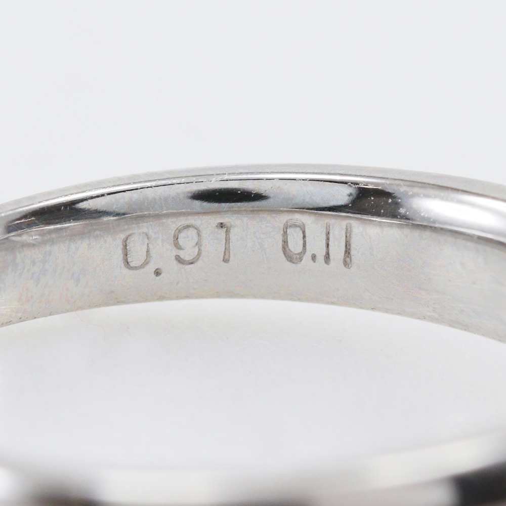 プラチナpt900 リングダイヤ0.91ct 15.5号14.51 g