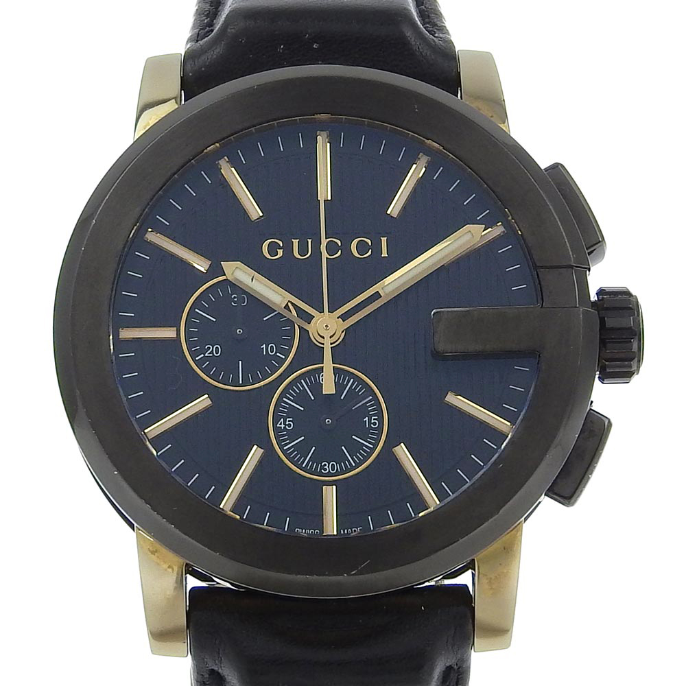 GUCCI G Chrono Watches 101.2 blackDial Stainless Steel  display picture 3