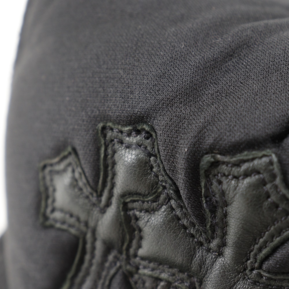 CHROME HEARTS 3 Cemetery Cross cap black polyester/leather