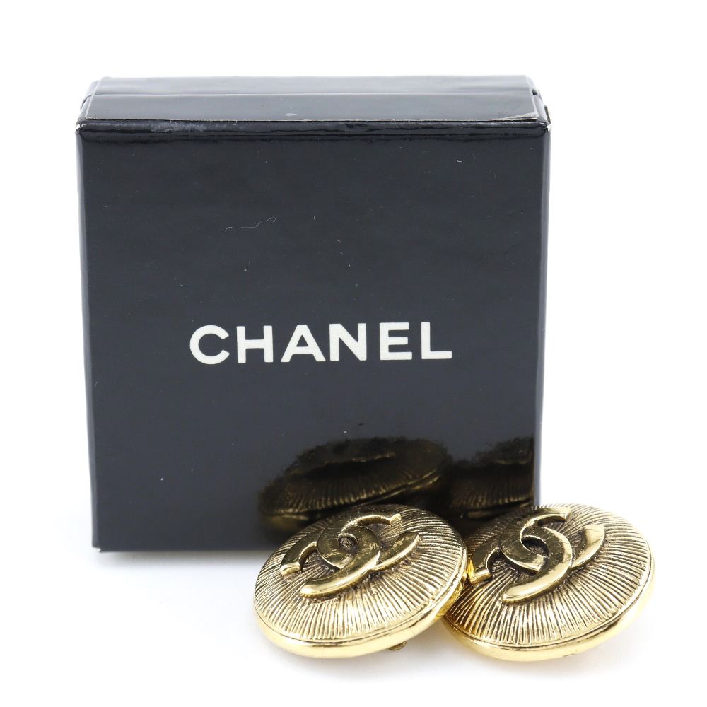 【CHANEL】シャネル ココマーク 金メッキ レディース イヤリング【中古】