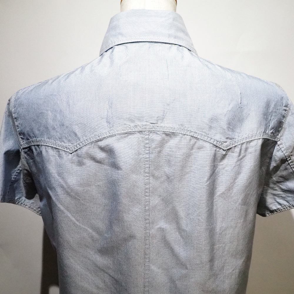 【CHANEL】シャネル P24930V15491 シルク 青 レディース 半袖シャツ