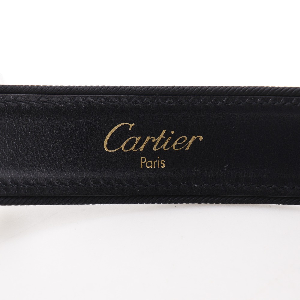Cartier Belt Panther Black Silver Leather 90s Cartier Panther Circular Metal Buck Black Belt – Dolce  main image 3