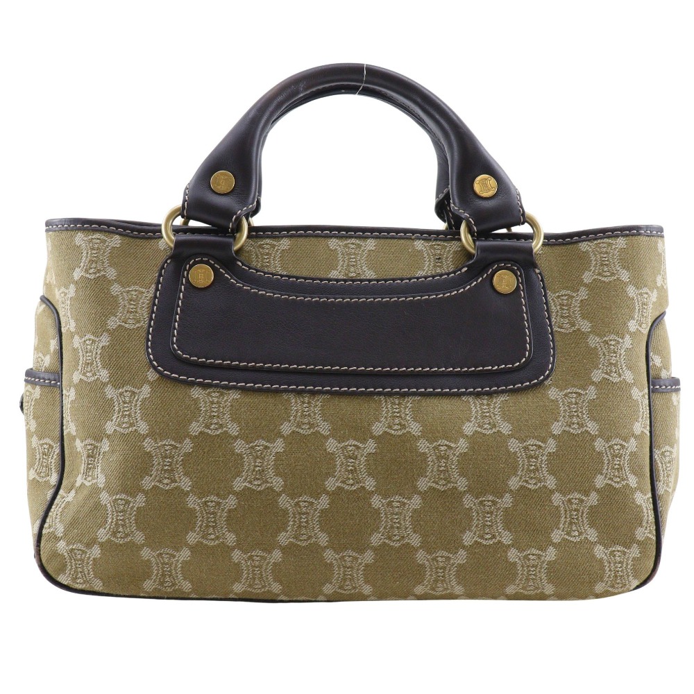 バッグ CELINE C MACADAM LEATHER BOOGIE HAND BAG CELINE Boogie bag Handbag Macadam khaki canvas Women | eBay
