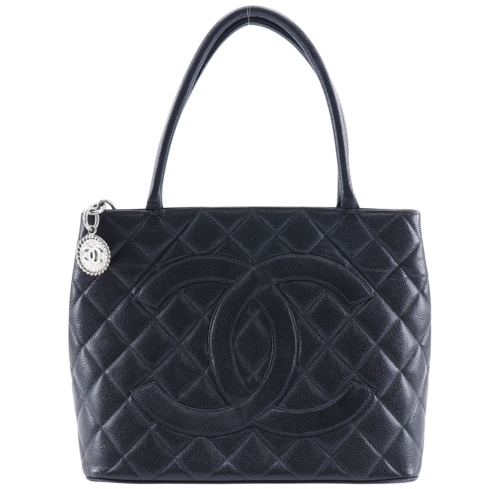 CHANEL Medallion Tote Tote Bag A01804 black Caviar skin Women