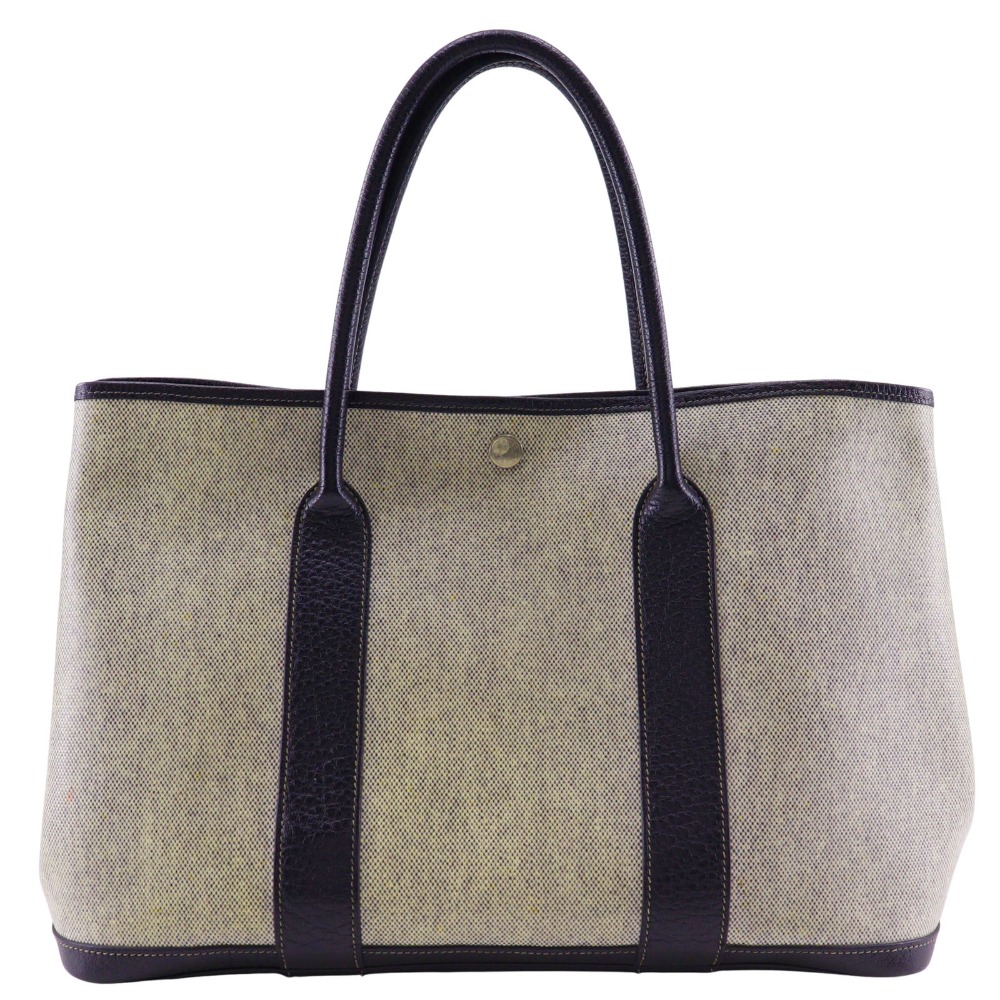 HERMES Garden party 36 PM Tote Bag Gray / black Tower ash Women