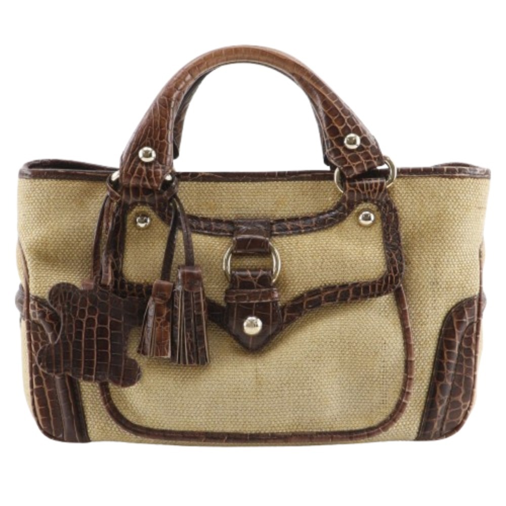 CELINE Boogie bag Handbag triomphe charm Brown straw/Embossed 