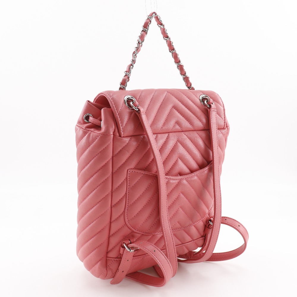 CHANEL Chevron Backpack Daypack A91121 V-Stitch Chain Backpack