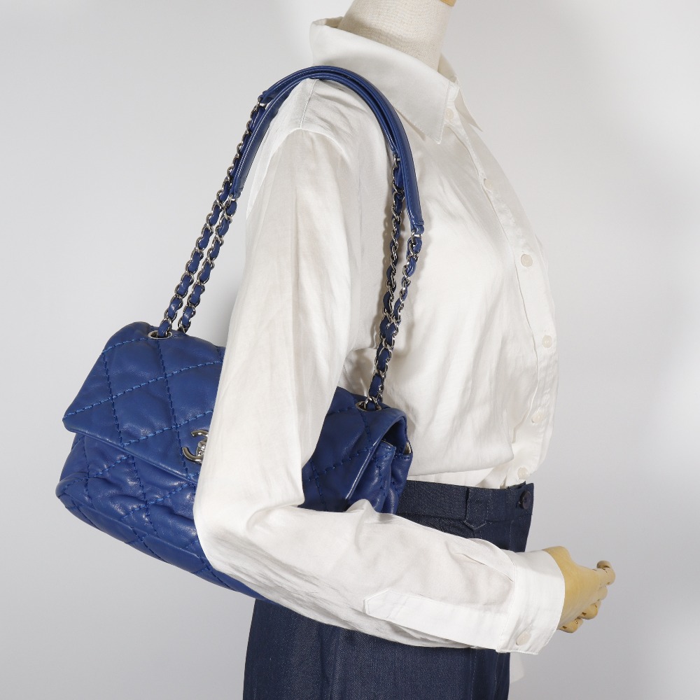 CHANEL Wild stitch Shoulder Bag ChainShoulder Blue lambskin Women