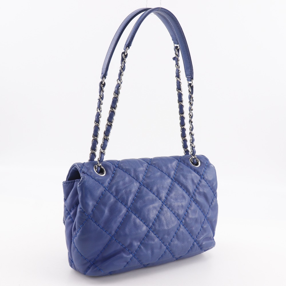 CHANEL Wild stitch Shoulder Bag ChainShoulder Blue lambskin Women