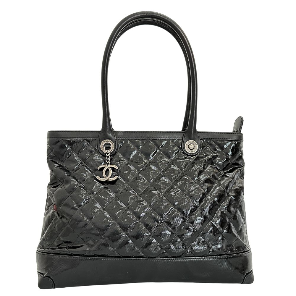 CHANEL Matelasse Tote Bag Cambon black Patent leather Women