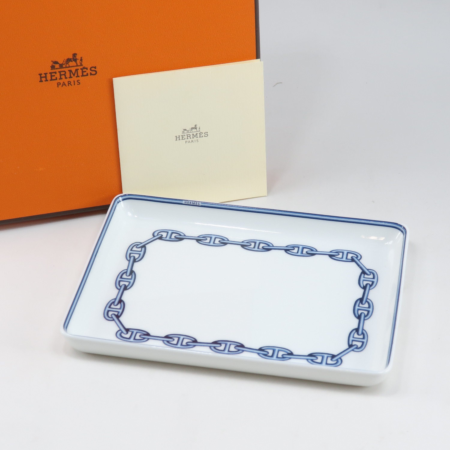 ☆未使用品☆HERMES エルメス シェーヌダンクル スクエアプレート食器