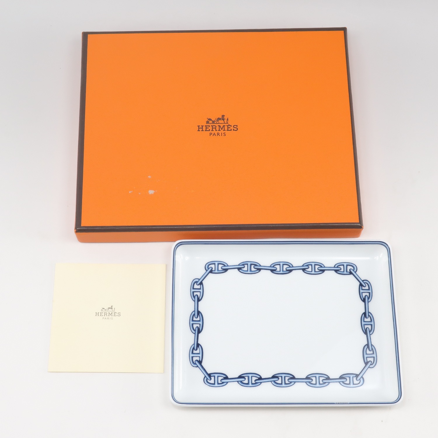 ☆未使用品☆HERMES エルメス シェーヌダンクル スクエアプレート食器