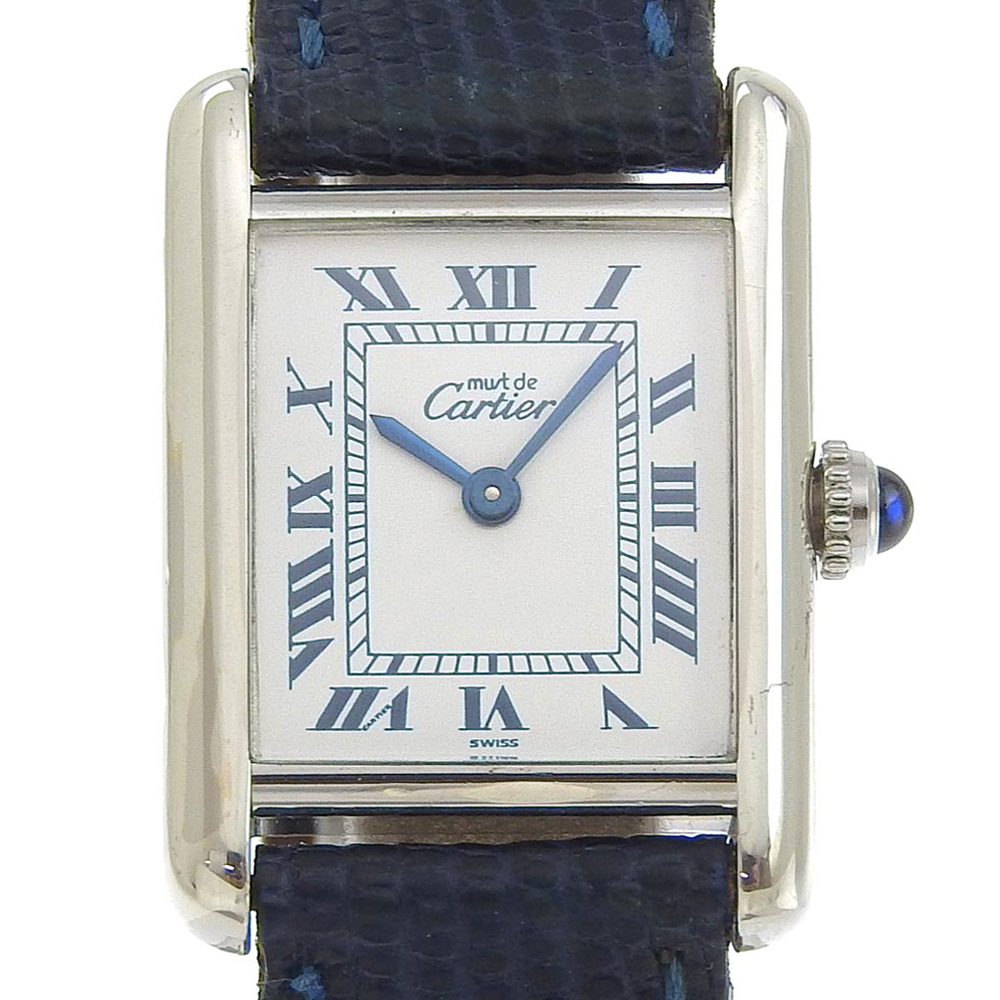 CARTIER】カルティエ タンクヴェルメイユ cal.057 1614 シルバー925×リザード 青 クオーツ アナログ表示 レディース 白文字盤  腕時計【中古】｜CARTIER｜店舗買取｜腕時計＞デジタル腕時計｜USEDのアパレル通販サイト - SMASELL（スマセル）