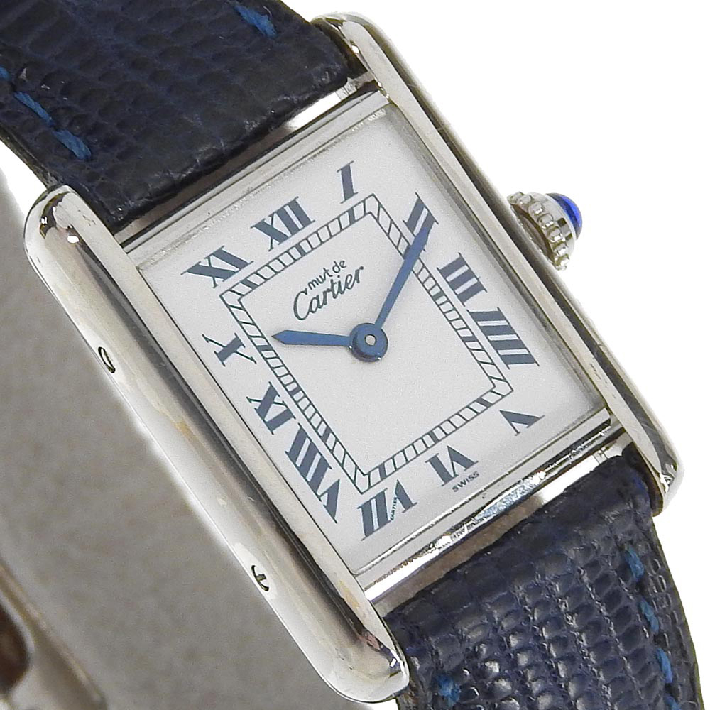 CARTIER】カルティエ タンクヴェルメイユ cal.057 1614 シルバー925×リザード 青 クオーツ アナログ表示 レディース 白文字盤  腕時計【中古】｜CARTIER｜店舗買取｜腕時計＞デジタル腕時計｜USEDのアパレル通販サイト - SMASELL（スマセル）