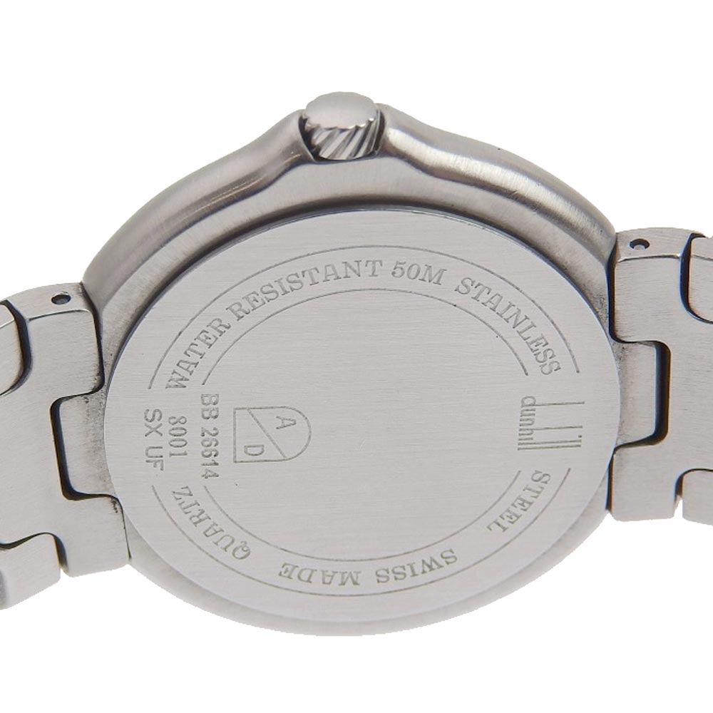 【Dunhill】ダンヒル ミレニアム 8001 ステンレススチール クオーツ アナログ表示 メンズ 白文字盤 腕時計