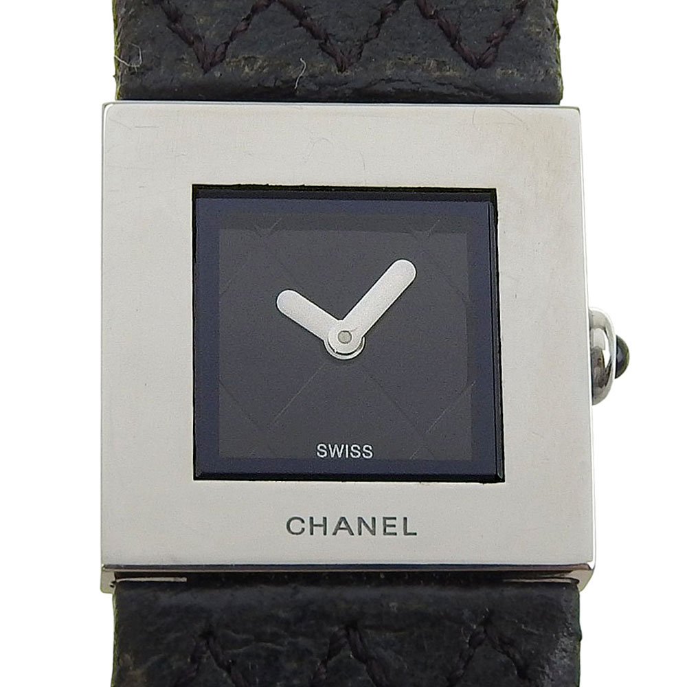 CHANEL Matelasse Watches H0009 blackDial Stainless Steel/leather