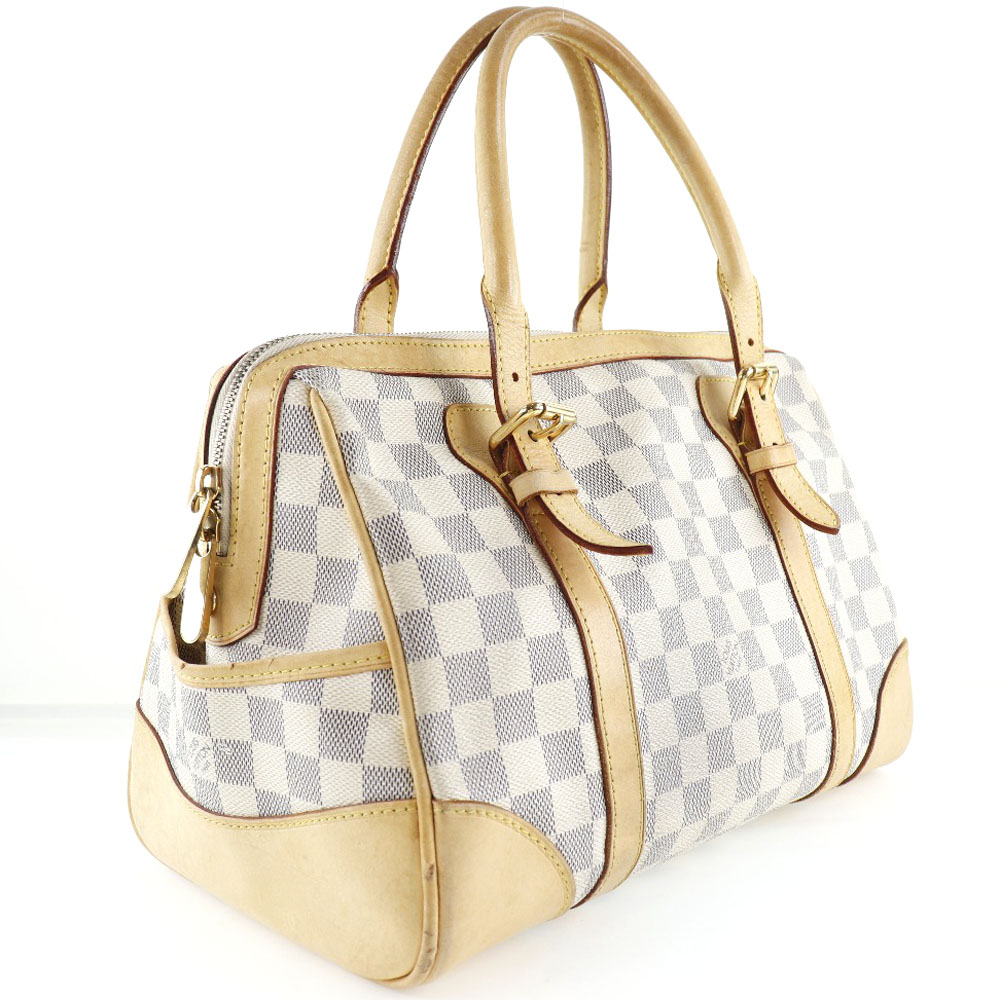 【LOUIS VUITTON】ルイ・ヴィトン バークレー ミニボストン N52001 ダミエアズールキャンバス 白 DU4067 レディース  ハンドバッグ【中古】