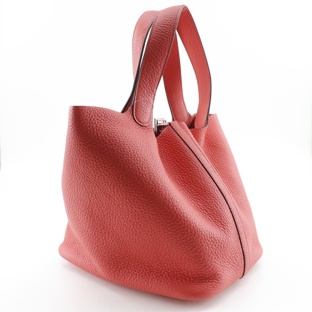 HERMES Picotin Lock22 MM Handbag Red Taurillon Clemence  display picture 3
