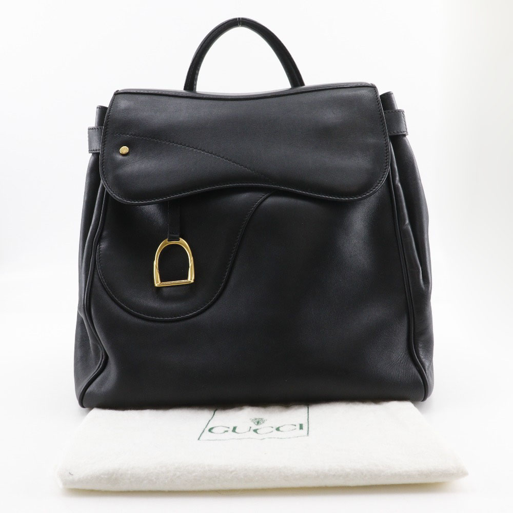 GUCCI Old Gucci Backpack Daypack vintage black Calfskin  display picture 2