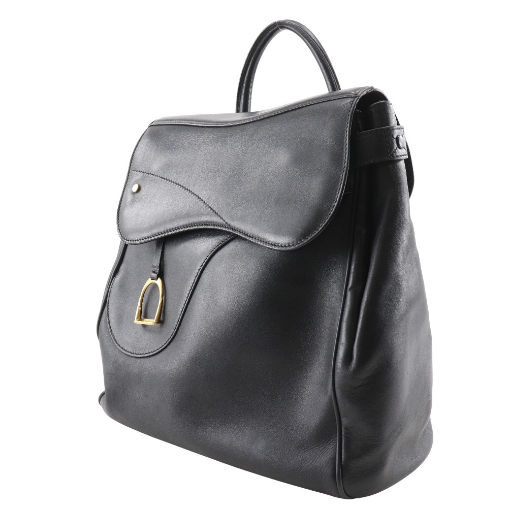GUCCI Old Gucci Backpack Daypack vintage black Calfskin  display picture 1