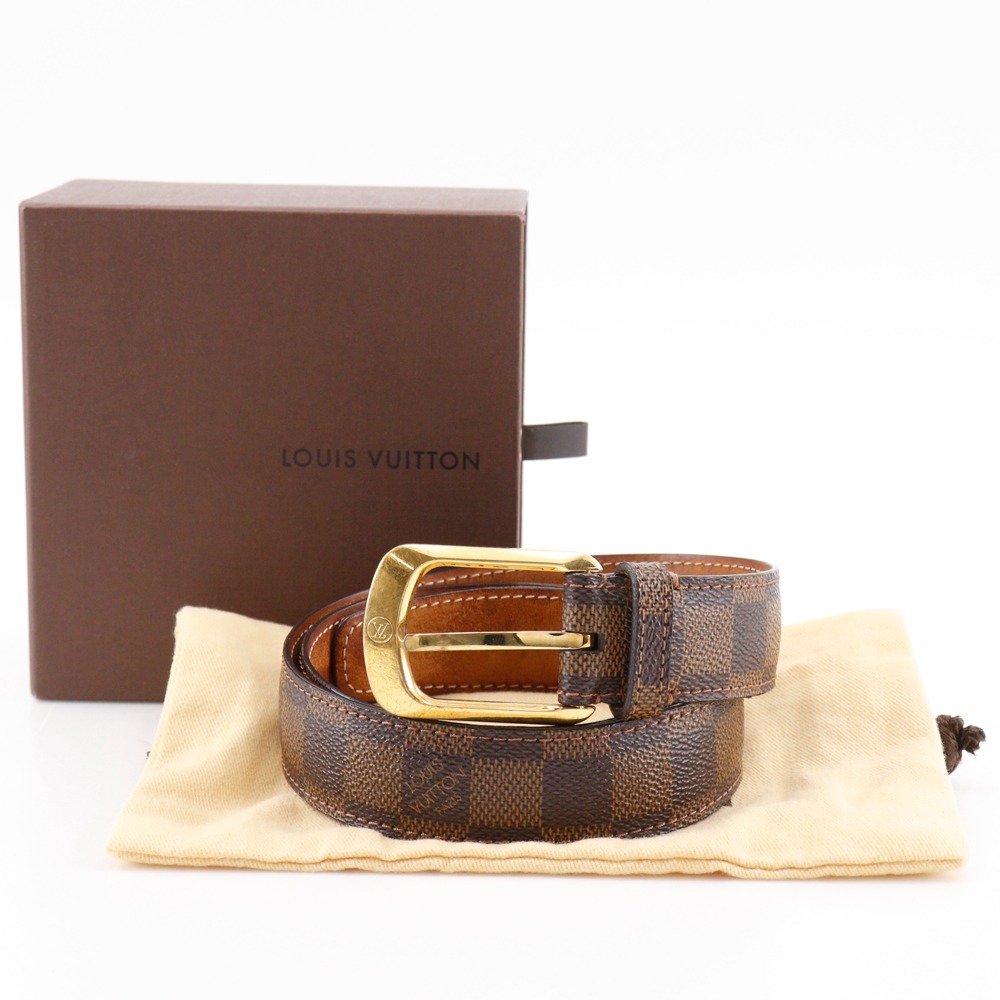 LOUIS VUITTON ceinture ellipse belt M6995 Brown Damier canvas mens