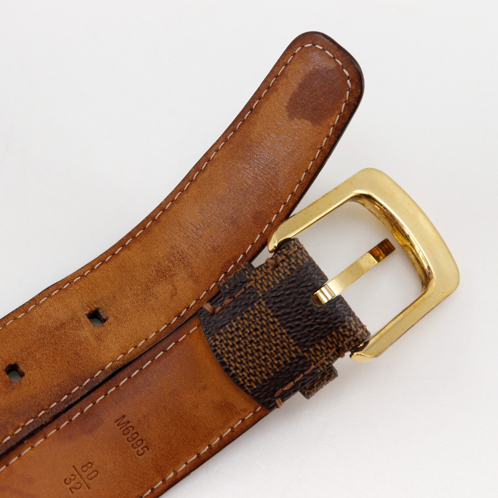 Louis Vuitton Santure Ellipse M6995 Damier Canvas Brown Ca1101 Belt LOUIS VUITTON ceinture ellipse belt M6995 Brown Damier  main image 2