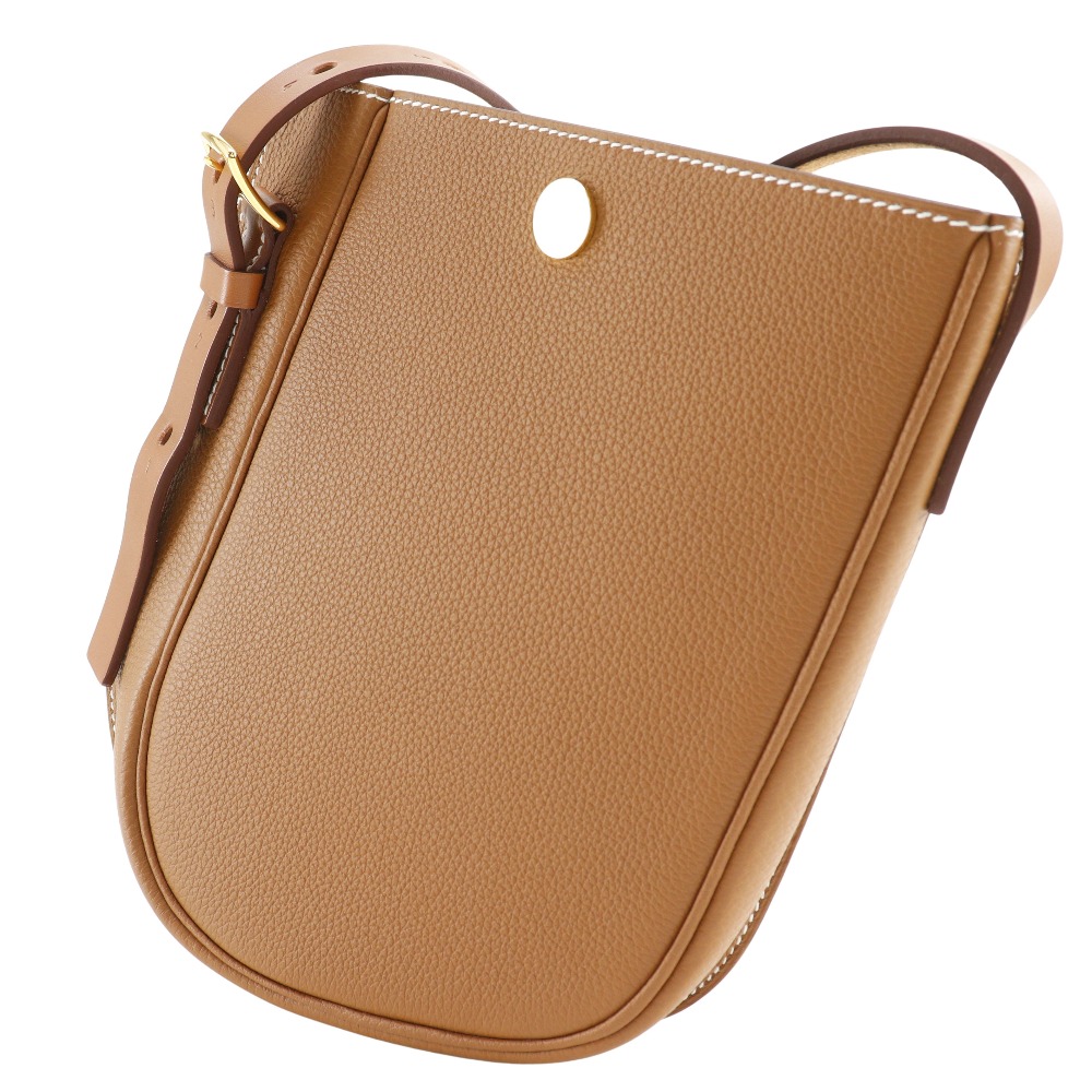 HERMES Perspective Cavalier 21 Shoulder Bag gold Brown Togo unisex 